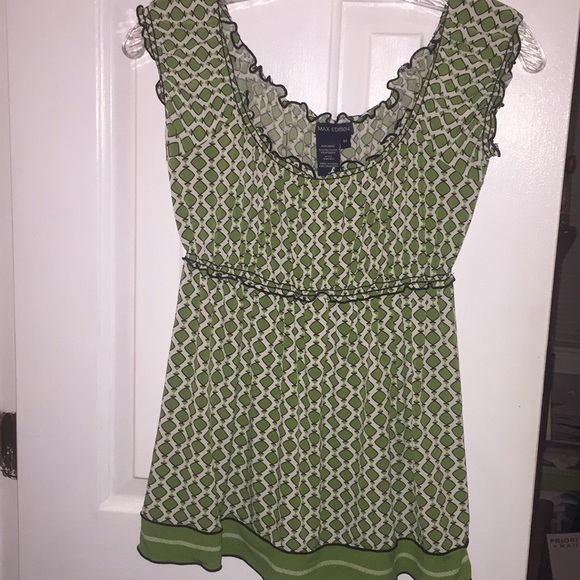 Max Edition Tops - Max Edition Sleeveless Blouse green/black